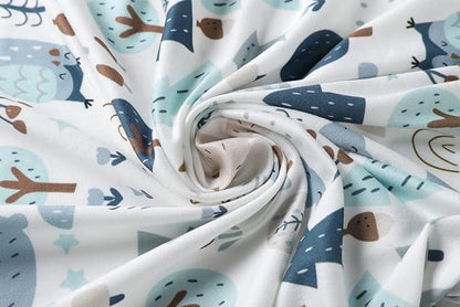 Onacosht Pack and Play Sheets 3 Pack for Baby Boy, Stretchy Jersey Knitted Portable Mini Crib Sheets Playard Mattress Cover, Woodland Animal Elephant Fox Lion Bear Giraffe Zebra Printing
