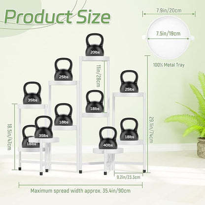 iDavosic.ly Plant Stand Indoor Outdoor, 10 Tier Corner Metal Flower Display Holder Shelf, Folding Tall Orchid Rack for Patio Balcony Porch Garden Living Room House, White