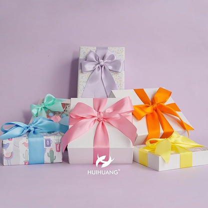 HUIHUANG Double Faced Satin Ribbon Assorted 1.5 inch Pastel Color Ribbons