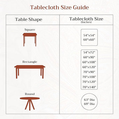 Maison d' Hermine Table Cloth Rectangle Table 100% Cotton 70 x 108 Inches Fall Tablecloth Reusable Everyday Use for Thanksgiving Christmas Decorations Dining Farmhouse Party (Lumina)
