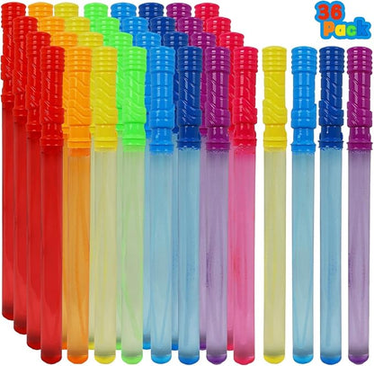 MorTime 36 Pack Bubble Wands for Kids, 8 Colors Bubbles Stick Bulk, 14.6" Easter Party Favor Summer Toy for Children