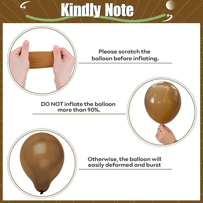 HILAVO Sage Green and Brown Balloons, 12 Inch Olive Green Brown and Gold Jungle Safari Balloons for Baby Shower Camo Army Woodland Forest Hunting Wild One Birthday Party Decorations
