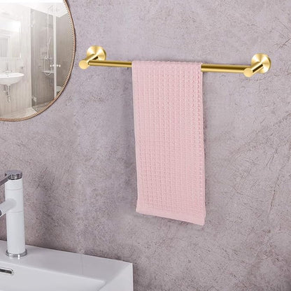 MGahyi Towel Racks for Bathroom-Adjustable Towel Holder(13.18inch-24inch) Sturdy and Rustproof Towel Bar Wall Mounted, Single Towel Bar Rod for Bathroom Accessories (Gold, 1Pack-Towel Bar)