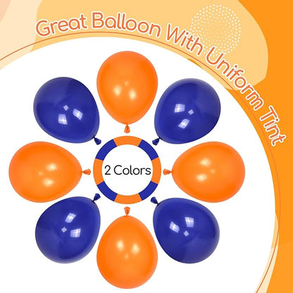 60pcs Royal Blue and Orange Balloons 12inch with Orange and Blue Balloons for Graduation Birthday Party Decorations
