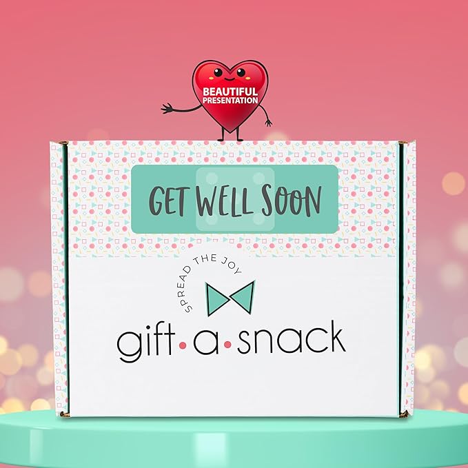 Gift A Snack - Get Well Soon Snack Box Variety Pack Care Package + Greeting Card (45 Count) Feel Better Sweet Treats Gift Basket, Candies Chips Crackers Bars - Cravy Food Assortments & Variety Gifts