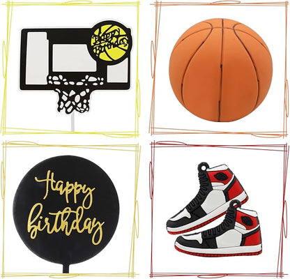 Basketball Cake Toppers 21pcs Basketball Theme Cake Decorations for Sports Basketballs NBA March Madness Jordan Party Supplies