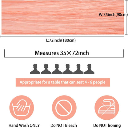 12 Pack Cheesecloth Table Runner 35x72 Inch Boho Gauze Table Runner Rustic Cheese Cloth Long Romantic Table Runners for Wedding Bridal Shower Birthday Party Table Decor (Peach Coral)