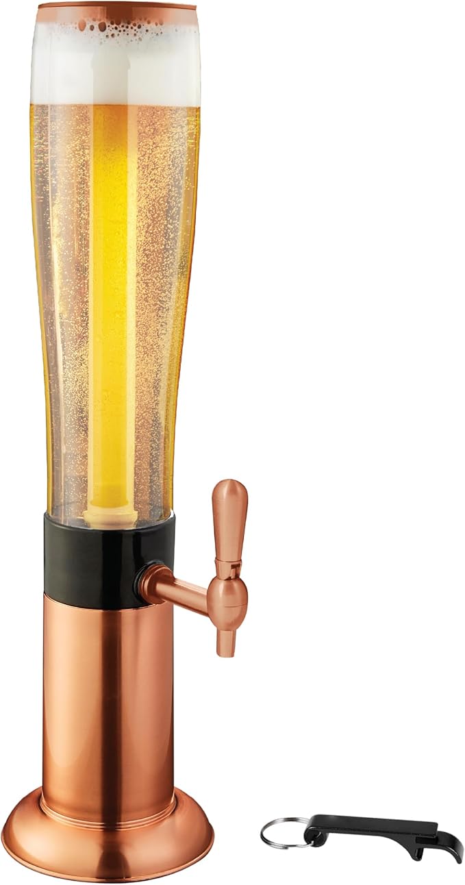 Hammer + Axe Beverage Dispenser – 88 oz Party Drink Dispenser with Ice Tube & Tap| Drink Fountain for Beer, Water, Iced Tea| Mimosa Tower| Margarita Tower| BBQ & Tailgate Essential| Home Bar Accessory