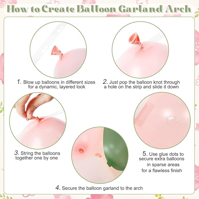 Sage Green Pink Gold Balloon Arch Kit 132Pcs Sage Green Pink Peach Ivory White Gold Clear Balloons for Boho Wildflower Baby Shower Bridal Shower Birthday Party Tea Party Decorations
