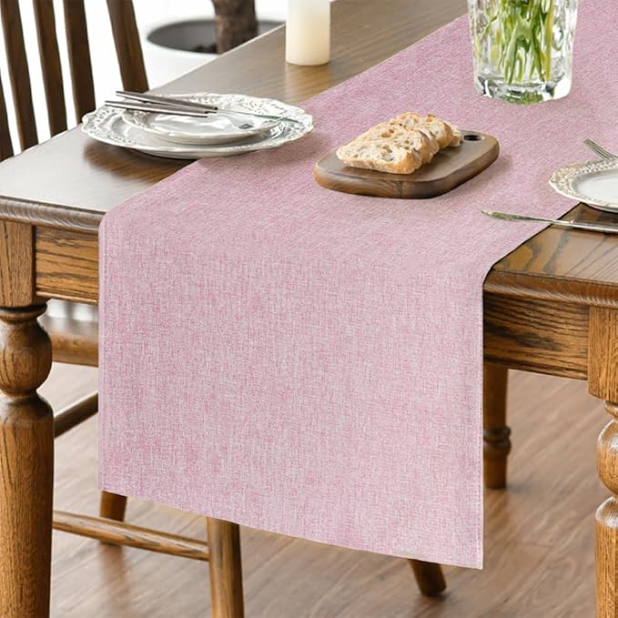 Artoid Mode Pink Table Runner, Seasonal Summer Washable Kitchen Dining Table Decoration for Home Party Decor 13x72 Inch