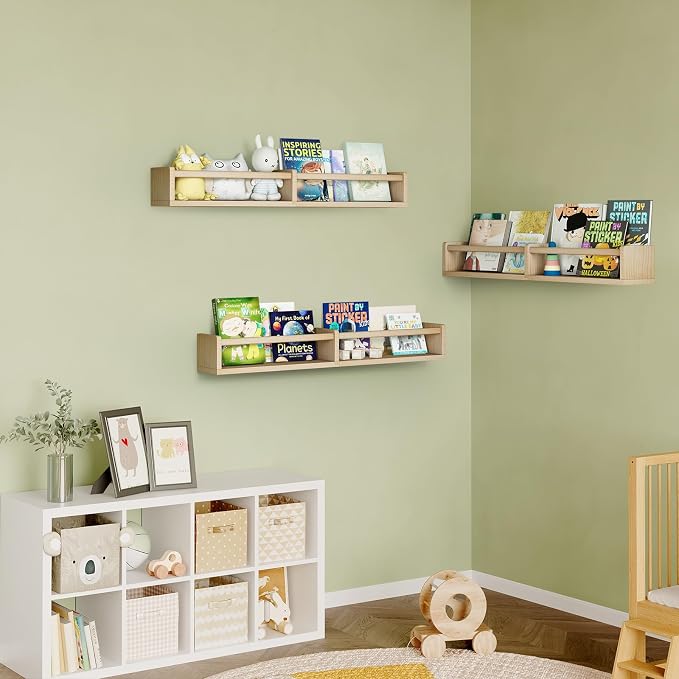 Fixwal Nursery Bookshelves, 32in Floating Bookshelves