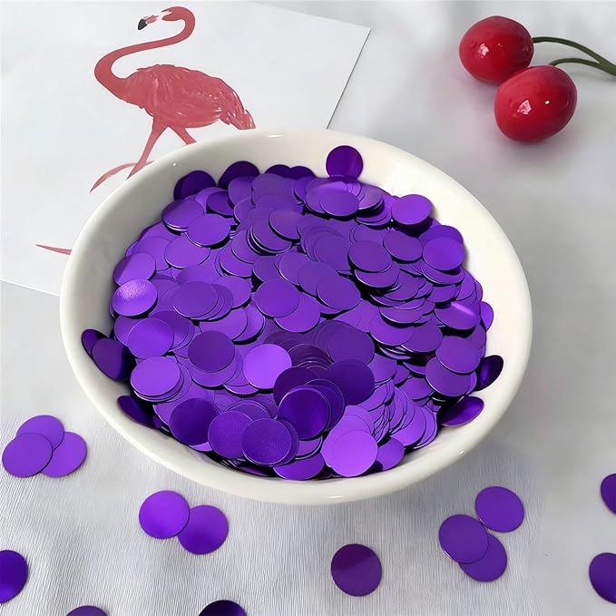 Purple Round Foil Metallic Confetti for Fill Balloons, Wedding, Birthday, Christmas Party, Festival Decoration(8000PCS)