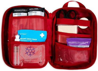 MY MEDIC MyFAK Standard Ifak First Aid Kit - 132 Life Saving Trauma and Medical Items - HSA FSA Eligible Survival Kit for Camping or Your Car - RED