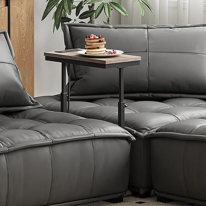 TUTOTAK End Table with Charging Station, Side Table, Tall Couch Table, Sofa