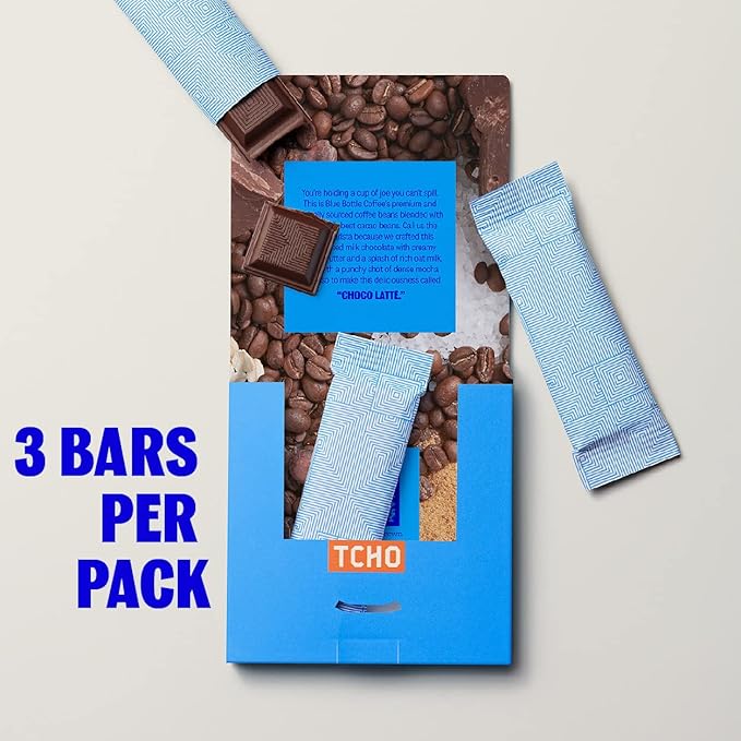 TCHO Choco Latte 47% Oat Milk Chocolate Bars (5 pack) | Plant Based, Organic & Fair Trade, | Non GMO, Non-Dairy, Vegan Chocolate, Soy Free (2.5oz each)