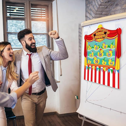 2 Pcs Dart Board with 12 Sticky Balls Theme Party Decorations Felt Cloth Toss Game for Family Games Birthday Party Outdoor Indoor Supplies(16.5 x 23.6 inches)
