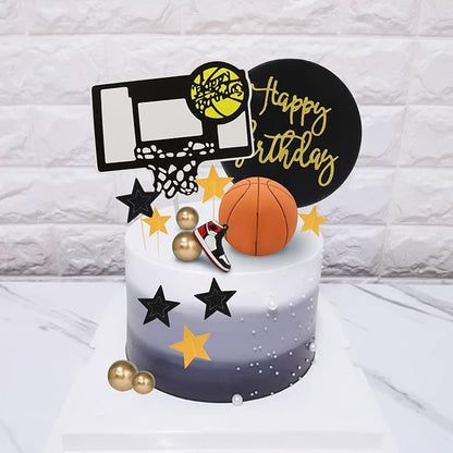 Basketball Cake Toppers 21pcs Basketball Theme Cake Decorations for Sports Basketballs NBA March Madness Jordan Party Supplies
