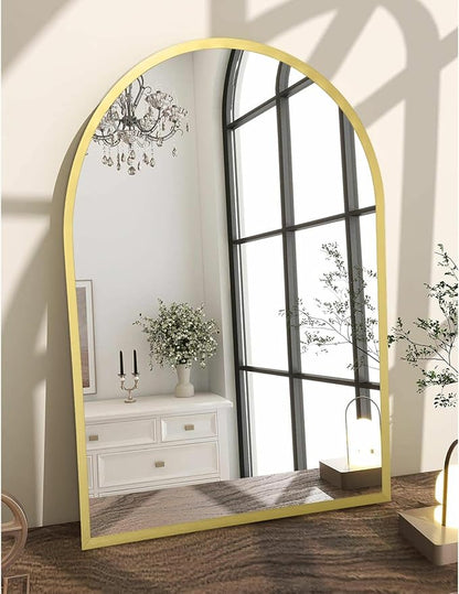 Arched Bathroom Mirror for Wall, Arch Wall Mirror Aluminum Alloy Frame Mirror for Vanity Living Room, Bedroom, Entryway Large 28"x20"