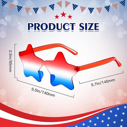 SUNOVELTIES 16/48 Star Rimless Sunglasses Irregular One Piece Colored Party Glasses Transparent Fun sunglasses for Teen Adult