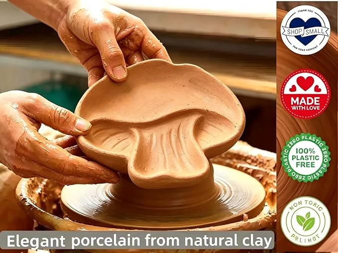 Ceramic Spoon Rest for Stove Top & Kitchen Counter Spoon Holder for Stove & Cooking Spoon Holder for Ladle Cute Spoon & Utensil Rest Tong Spatula Rest, Mushroom Kitchen Decor & Accessories (Green)