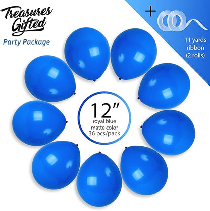 Treasures Gifted Matte Royal Blue Balloons 72 Pack - Premium Navy Blue Balloons - 12 Inch Latex Party Decorations - Party Supplies - Globos Azul