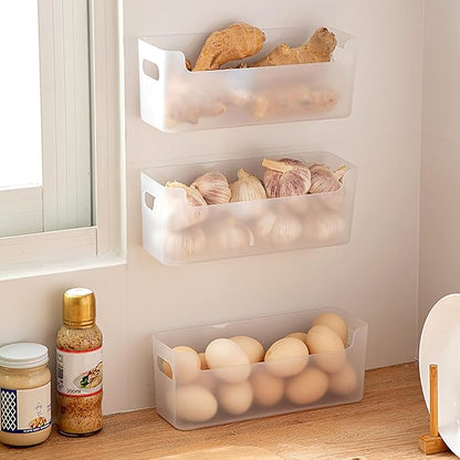 3 Pcs Kitchen Cabinet Door Organizer, Adhesive Mount Inside Cabinet Door Storage, Under Sink Storage Shelf for Kitchen,Bathroom,Office (Transparent)