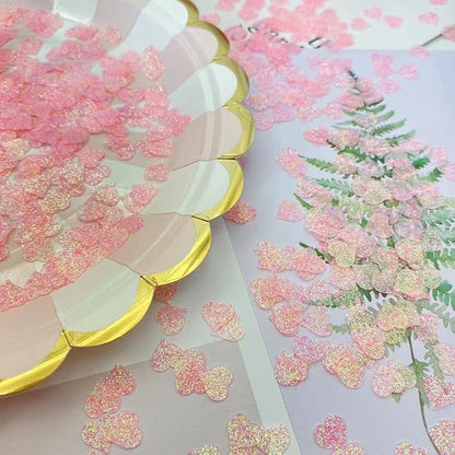 2500pcs Pink Love Heart Shaped Glitter Confetti for Valentine's Day, Anniversary, Birthday, Wedding, Bridal Shower & Baby Shower Parties Decorations