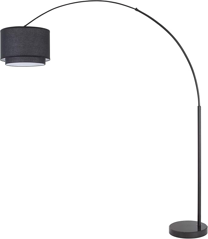 Major-Q Modern Arcing Floor Lamp - Tall Stand Up Arching Drum Shade - Large Contemporary Floor Lamp for Dining Rooms and Bedrooms - Corner Lamp for Office Lighting and Home Decor