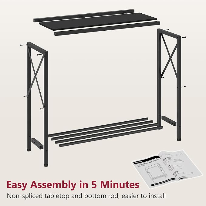 Tajsoon 2 Pack Console Table, 2 Tier Small Hallway Table, Narrow Sofa Table