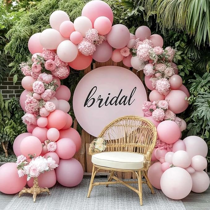 Pastel Pink Balloons Latex Light Baby Pink Balloon Garland Arch Kit Different Sizes for Birthday Baby Shower Winter Bridal Prom Party Decorations