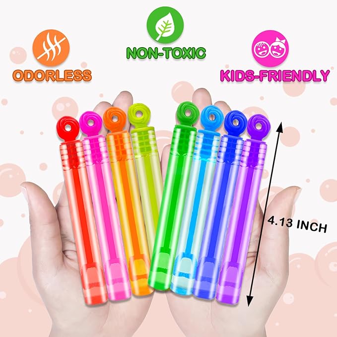 Mini Small Bubbles Wands Toys Gifts Bulk for Kids 64 Pack-Bubble Party Favors Supplies for Toddlers, Bulk Non Candy Treats Goodie Prize for Graduation 250th Anniversary Parade Throws Giveaways Handout