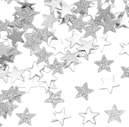 MECCANIXITY 200Pcs Star Confetti Glitter Confetti Table Confetti Decor for Party Wedding Festival Decorations,0.24x0.24Inch,Glitter Silvery/Silvery