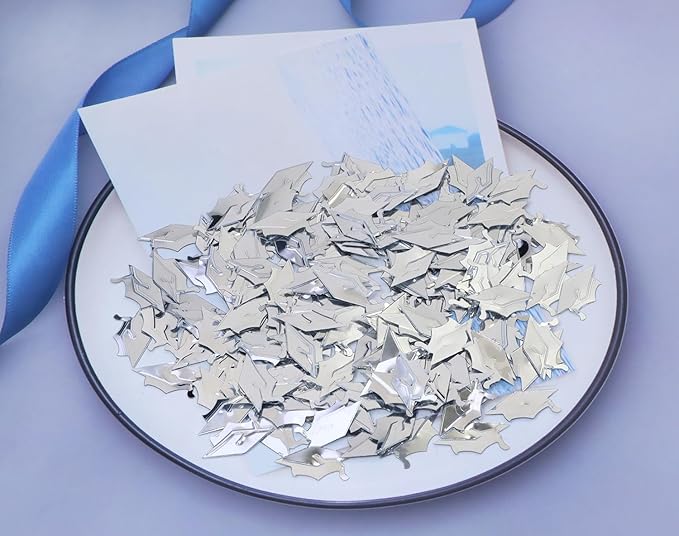 ONLYKXY 15gram Glitter Table Confetti Decor Scatter Bless Confetti Grad Party Decor for Congrats College Graduation Birthday Wedding Party Chocolate Favor Envelope Decal (Silver Graduation Cap)