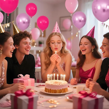 100Pcs Pink Balloons 12Inch Hot Pink Metallic Pink Balloon Light Pink Balloon for Birthday Wedding Baby Shower Princess Party Decorations