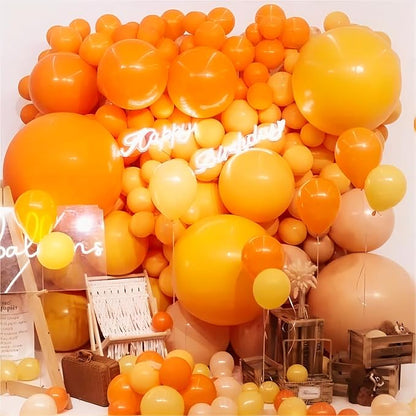 Orange Balloons, 140pcs 18 12 10 5 Inch Different Sizes Pack Party Latex Balloons for Birthday Halloween Holiday Balloon Garland as Party Decorations