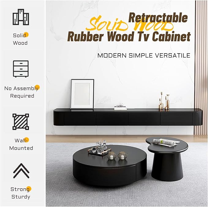 Modern Wall-Mounted Wooden TV Cabinet, White Media Console with Drawers, Cable Management, Hollow Back, Stylish Entertainment Center, 140x24x20cm TV Stand
