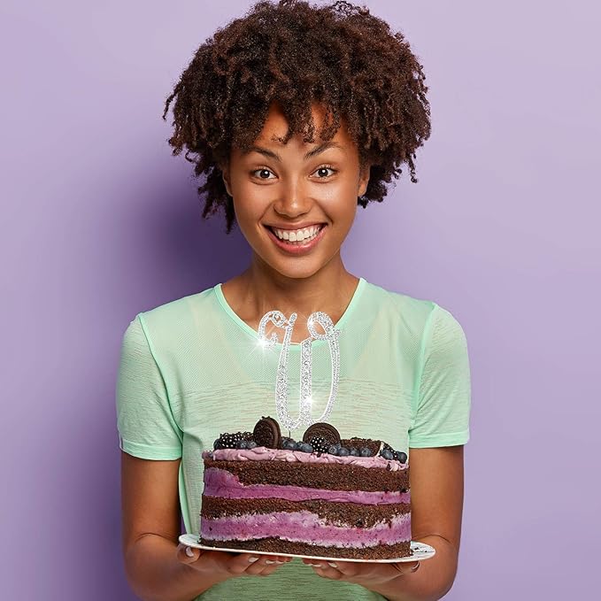 LINGPAR Letter W Cake Topper Rhinestone Crystal Silver Letter for Wedding or Anniversary Birthday Party Decoration Supplies