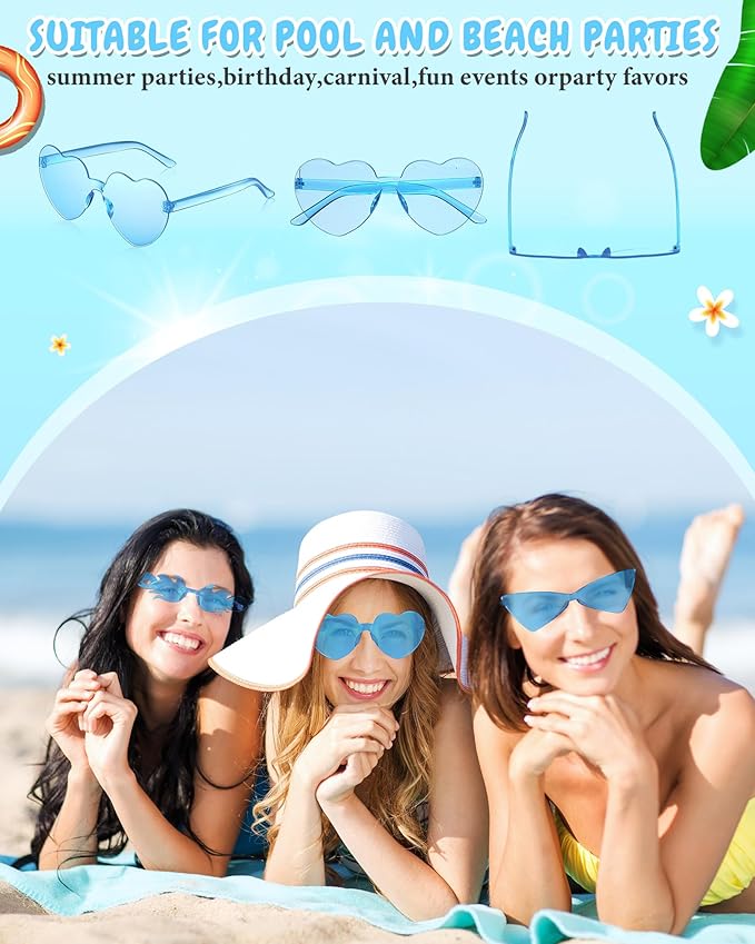 Kanayu 12 Pcs Mixed Style Rimless Sunglasses Retro Party Favors Eyewear for Bachelor Party Photoshoot Costume Accessories