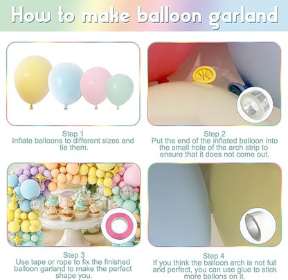PERPAOL 146pcs Easter Pastel Rainbow Balloon Arch Garland Kit Macaron Unicorn Spring Globos Para Decoracion with Star Foil Balloon for Baby Shower Birthday Anniversary Mermaid Party Graduation