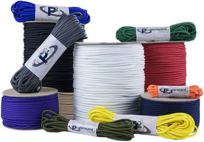 Paracord Planet Genuine Type III 550lb Paracord – Nylon Cord in Solid, Multi, and Reflective Colors – 25+ Colors and Length Options of 10', 25', 50', and 100'