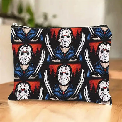 Horror Themed Makeup Bag with Zipper, Multi-Functional Portable Toiletry Bag for Travel, Vacation, Business, Fitness, Camping & Outdoor Use, Unisex Adult Gift, Playful Accessory (F0170)