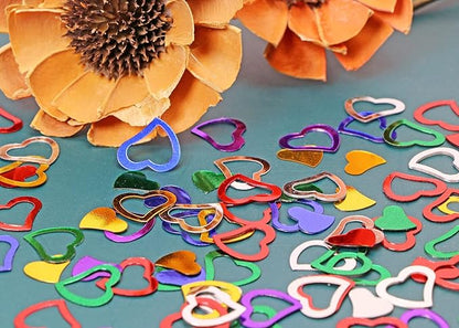 ONLYKXY 1200Pcs Love Heart Shaped Confetti, Table Wedding Decoration, Glitter Confetti for Wedding Party (Multiple colors)