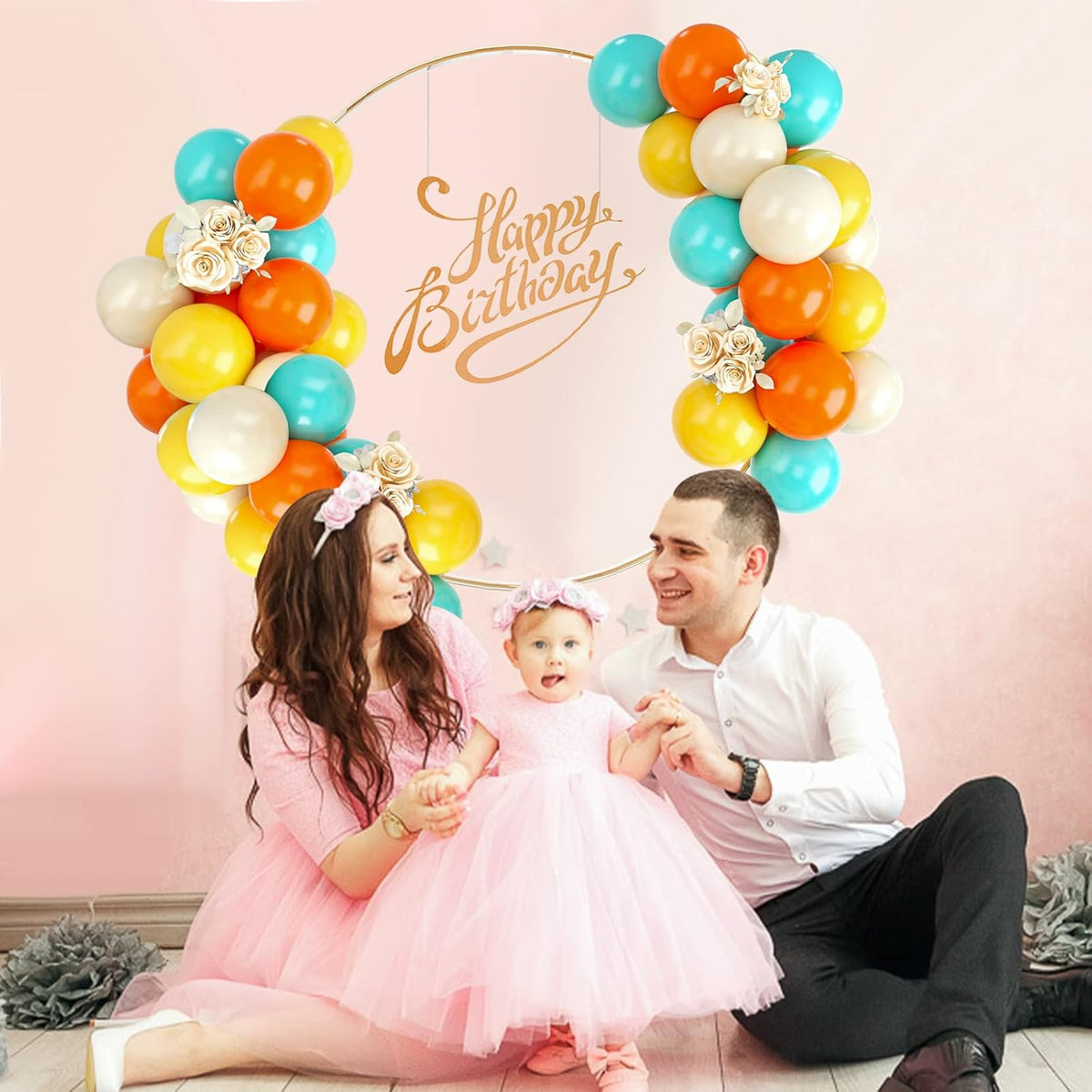 50PCS Latex Balloons - Blue, Yellow & Orange, Party Balloons for Girls & Boys Birthday, Baby Shower & Bridal Shower