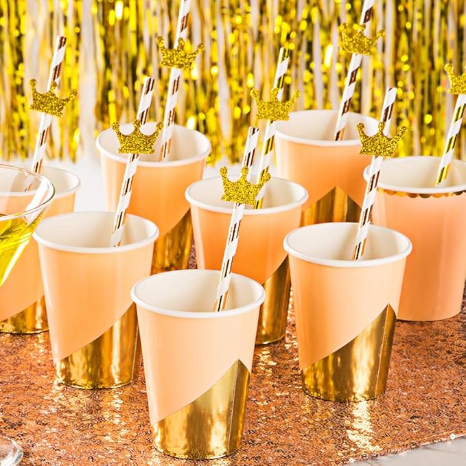 MOWO Gold Crown Confetti Table Decor and Party Wedding Event Decor, Gold Glitter, 200 Count
