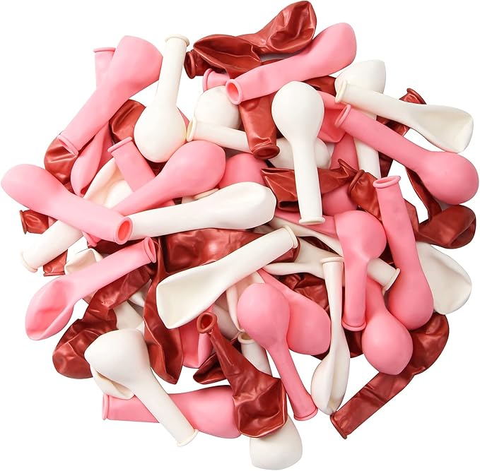 Pink White Rose-gold Small Balloons - 5 Inch 60pcs Round Latex Balloon Gender Reveal Birthday Graduation Wedding Engagement Baby Bridal Shower Party Decorations Lasting Surprise
