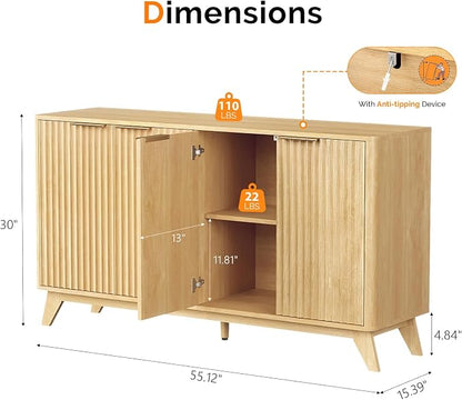 VINGLI Modern TV Stands for 65 inch tvs, Mid Century TV Stand