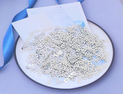 ONLYKXY 15gram Glitter Table Confetti Decor Scatter Bless Confetti Grad Party Decor for Congrats College Graduation Birthday Wedding Party Chocolate Favor Envelope Decal (Silver GRAD)