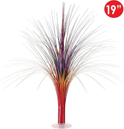 Beistle 2-Pack Metallic Spray Centerpiece, Rainbow Multicolor Decoration for Birthday Parties & Occasions, Table Decor for Special Events, 19”