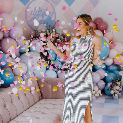 VCOSTORE 1 Inch Tissue Paper Confetti Circles,1.76oz Round Paper Table Confetti Circle Dots, Suitable for Birthday Wedding Party Decoration and Baby Shower decorations,Pink and Gold,5000 Pieces
