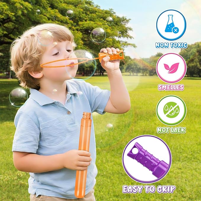 OCHIDO 72 Pcs Bubble Wand in 6 Colors, Bubble Wands Bulk for Kids Party Favors, Bubbles Party Favors for Summer Toys Gift, Indoor Outdoor Activity, Birthday Party, Wedding, Goodie Bags Stuffers